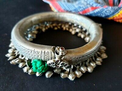 Old Afghanistan Tribal Gypsy Belly Dancing Ankle Bracelet in Local Silver