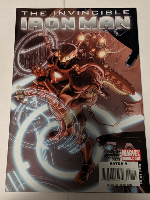 The Invincible Iron Man #1 July 2008 Marvel Comics Fraction Larroca D'Armata