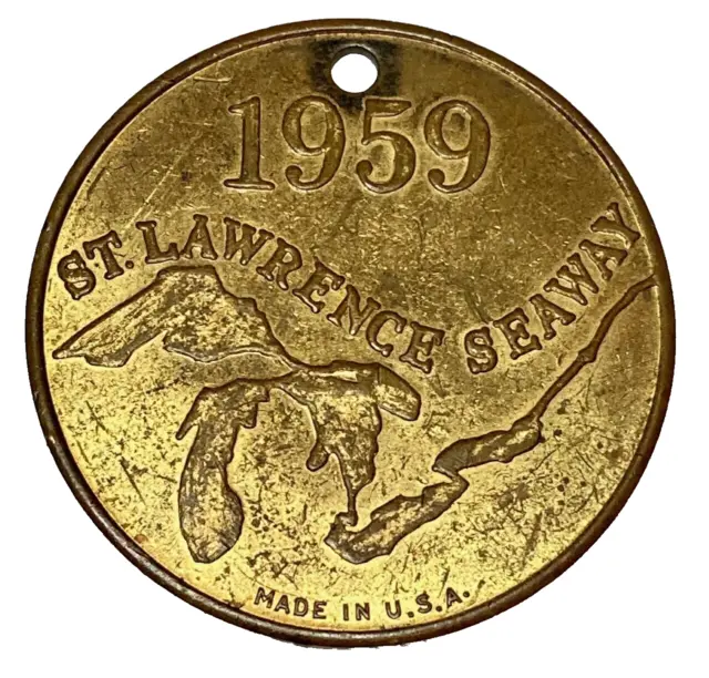 1959 SEAGRAMS VO Canadian Whiskey medal OPENING OF ST. LAWRENCE SEAWAY