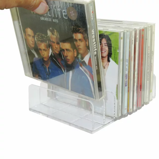 Clear Acrylic CD DVD Holder CD Storage Box CD Display Rack CD Stand Jewel Case