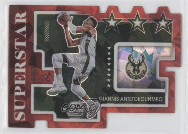 2021-22 Panini Contenders Optic Red Cracked Ice Prizm Giannis Antetokounmpo #6