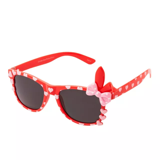 Filles Rouge Lapin Noeud Lunettes de Soleil Classique Enfants UV400