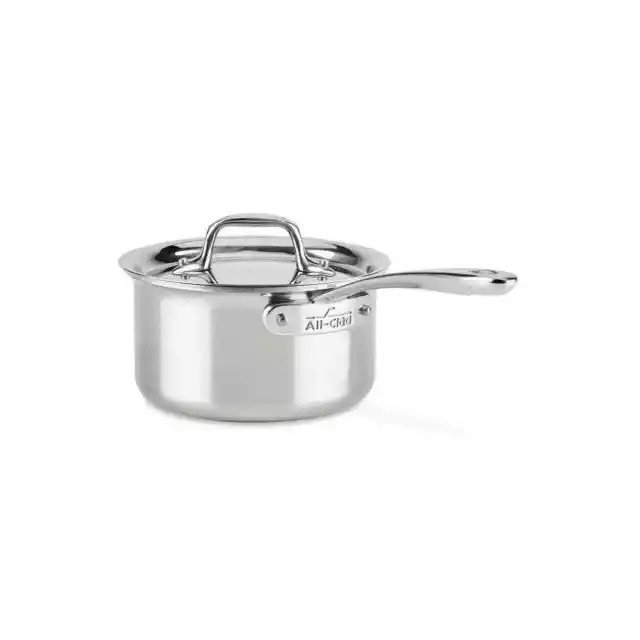 All-Clad Stainless Steel  Compact Tri-Ply Bonded 2-qt Sauce Pan with Lid