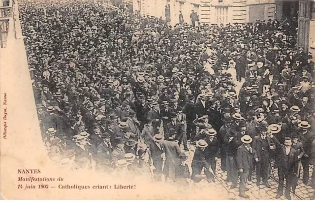 evenement.n°59770.grèves.nantes.manifestations du 14 juin 1903.catholiques c