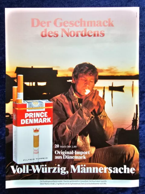 Prince Denmark Filter Zigaretten, originale Werbung aus 1984