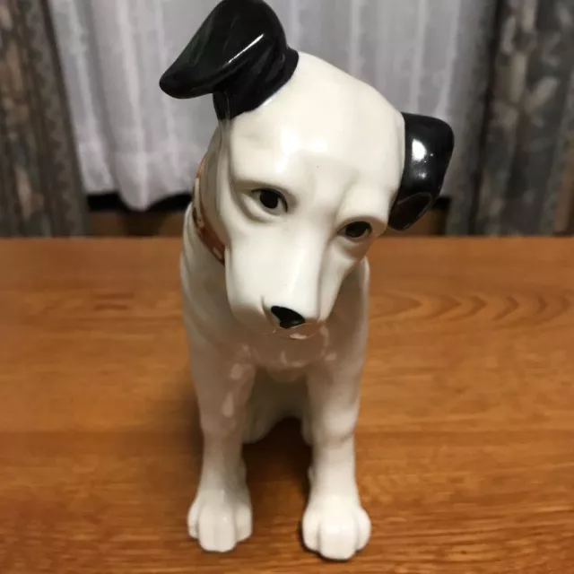 Victor Nipper Dog(smooth fox terrier) Ceramic Figurine Cute Showa Retro 22cm
