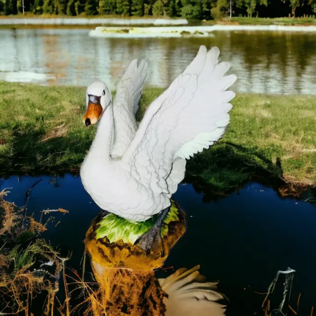 SWAN Andrea By Sadek Mute Swan White Bird 8" Tall Porcelain Figurine **READ**