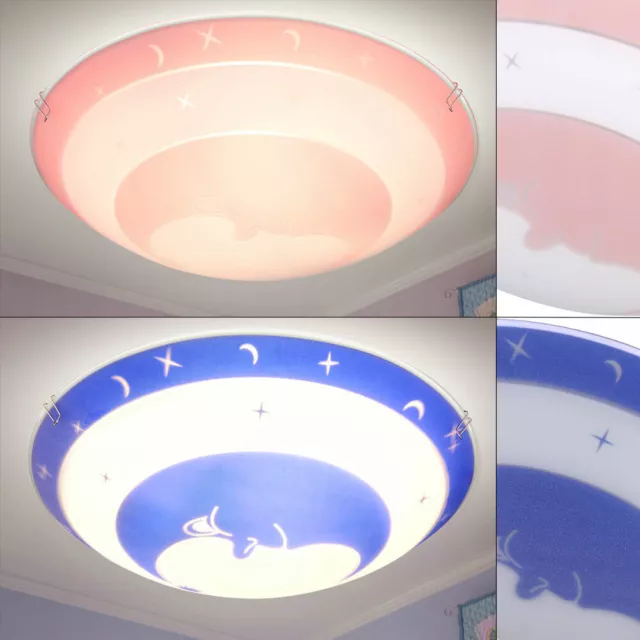 Mädchen Jungen Decken Lampe rosa blau Kinder Zimmer Sternen Mond Dekor Leuchte