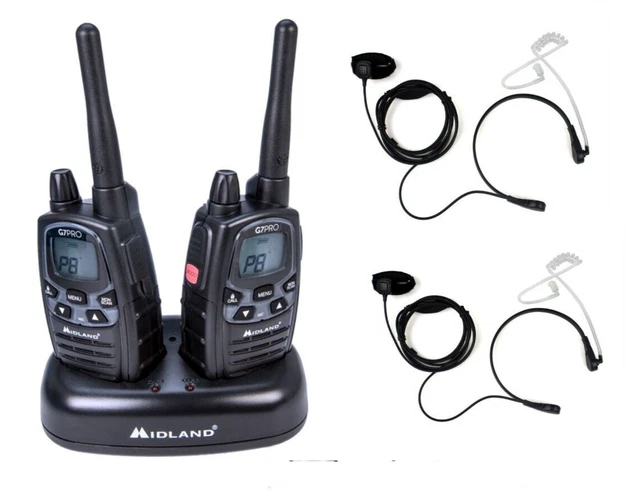 2 Talkie Walkie Midland LXT118 26KM Avec Écouteurs