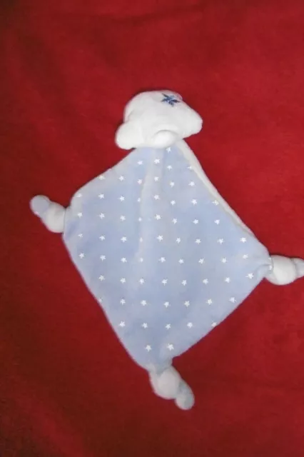 Doudou Plat SIPLEC LECLERC Triangle Bleu blanc étoiles 3 nœuds