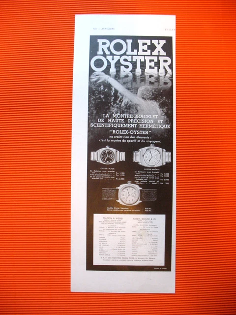 Publicite De Presse Rolex Oyster Montre Scientifiquement Hermetique Ad 1932