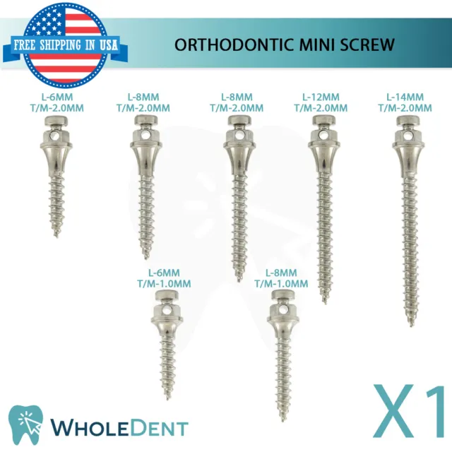 Orthodontic Dental Mini Screw Temporary Anchorage Device Titanium TAD