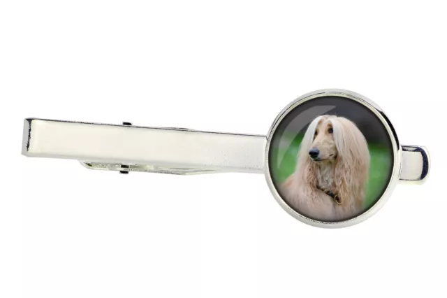 Afghan Hound. Tie clip with box for dog lovers .Photo jewellery. Handmade UK 2