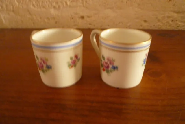 2 tasses à café, moka porcelaine ancienne Limoges manufacture Pallas vers 1930 2