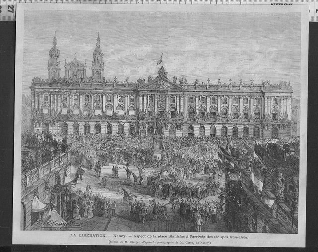G374 / Gravure 1888 /  Nancy Aspect De La Place Stanislas