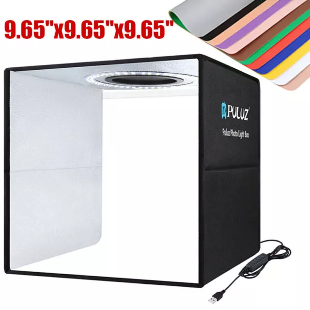 25cm PULUZ Portable LED Light Tent Box Photo Cube Room Studio Photography NEW