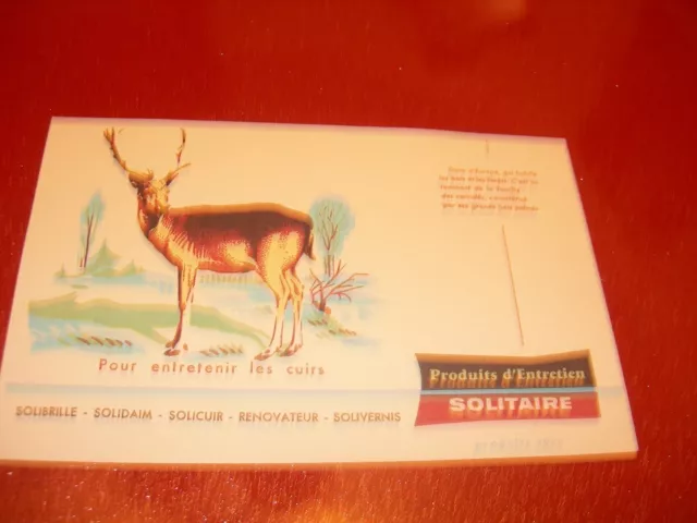 Buvard  Publicitaire    Produit D'entretien Solitaire   Daim D'europe