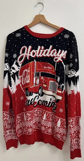 PRIMARK COCA COLA Mens Uk 2XL Holidays Are Coming Christmas Long Sleeve Jumper 22.99 PicClick UK