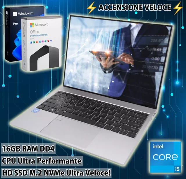 Notebook PC CENTURIO i5 14" 16GB RAM DDR4 SSD NVME 128Gb + Win11Pro & Office2021