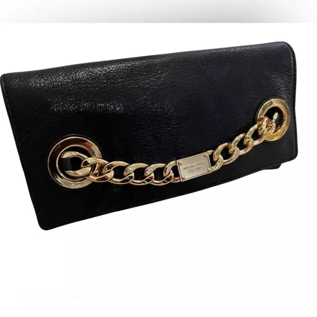 Michael Kors Knoxville Black Leather Clutch