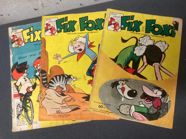 Kauka:  FIX und FOXI Comic Hefte 274, 277, 278   (60er Jahre)   [7847]