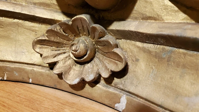 Antique Decorative Architectural Salvage Carved Oak Column Capital 19
