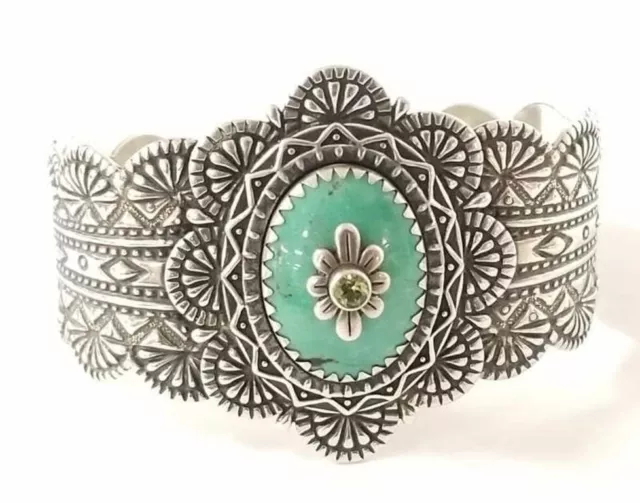 Navajo Designer Carolyn Pollack Southwest Sterling Silver Bracelet Cuff-21/2”
