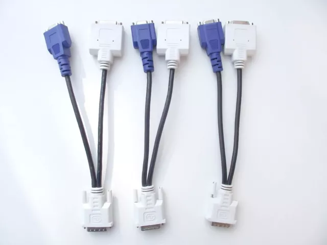 DVI-I to DVI-D Dual Link and VGA Monitor Splitter Cable x 3