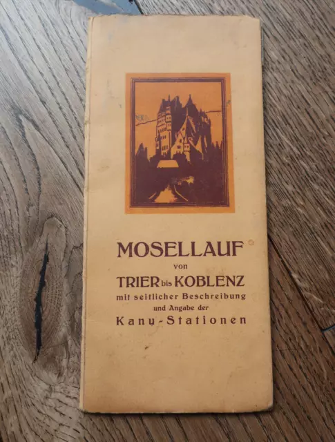 Original Landkarte Mosellauf Trier - Koblenz mit Kanu-Stationen ohne Jahr