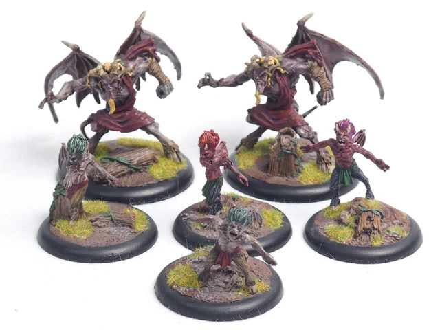 Wyrd Malifaux 1St Edition Neverborn Mature & Young Nephilim. Painted. Brown 173