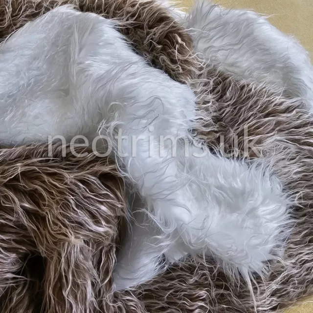 Fur Fabric 4 Fat Squares Long Hair Pile Faux Fur Material,40x40cms,Great Value