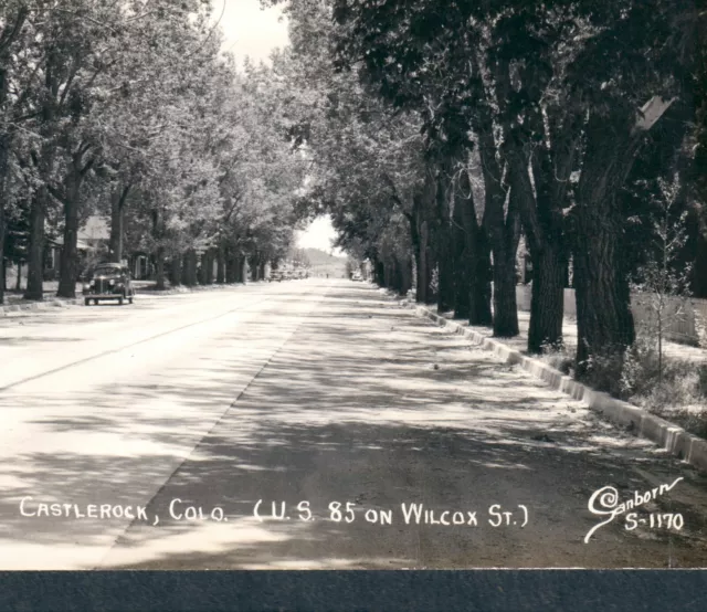 Castle Rock Colorado RPPC 1940's Douglas County Sanborn Real Photo PostCard Auto