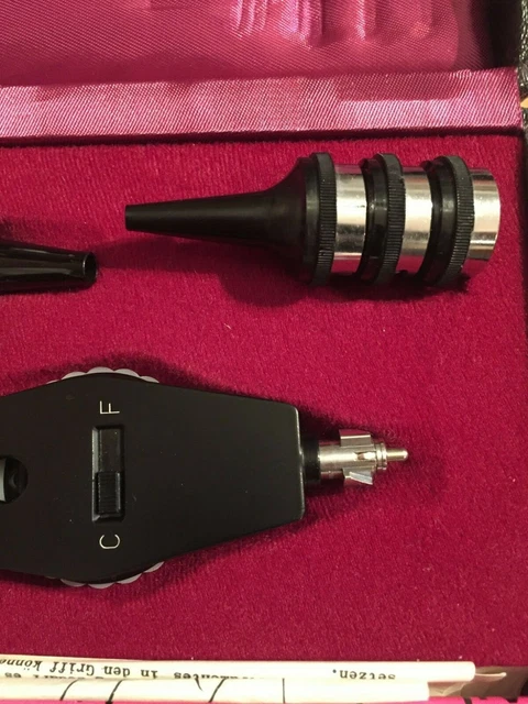 Altes Heine Diagnostik Otoskop in Schatulle ca. 60/70er Jahre gut erhalten 3