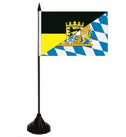 U24 Tischflagge Ulm - 10x15 Cm Fahne Mit Schwarzem Kunststoffsockel