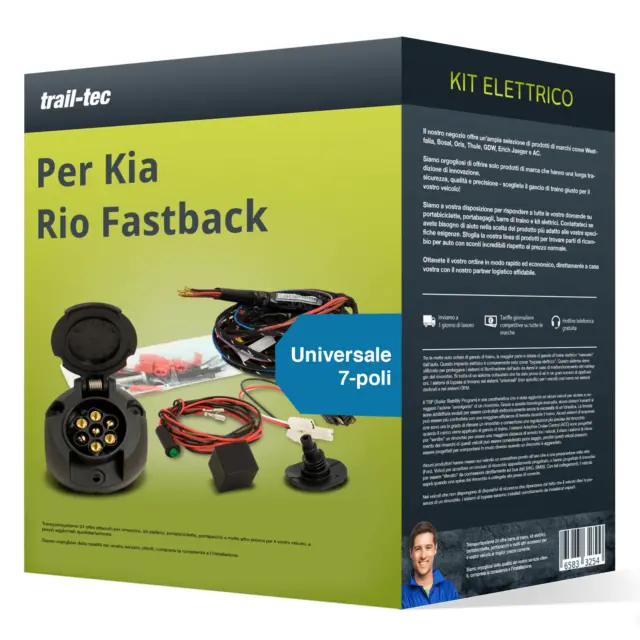 7 poli universale kit elettrico per KIA Rio Fastback, I Tipo DC trail-tec Nuovo
