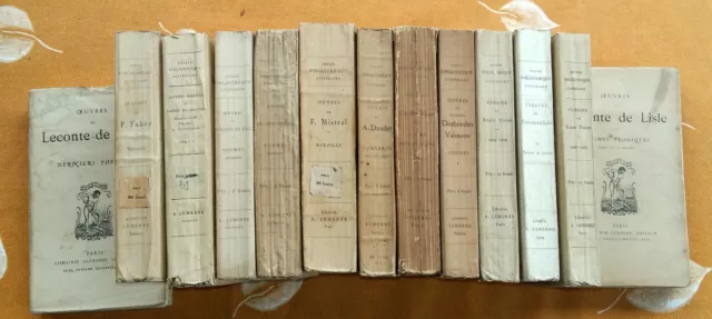Petite Bibliothèque littéraire. Alphonse Lemerre. Lot de 13 volumes.