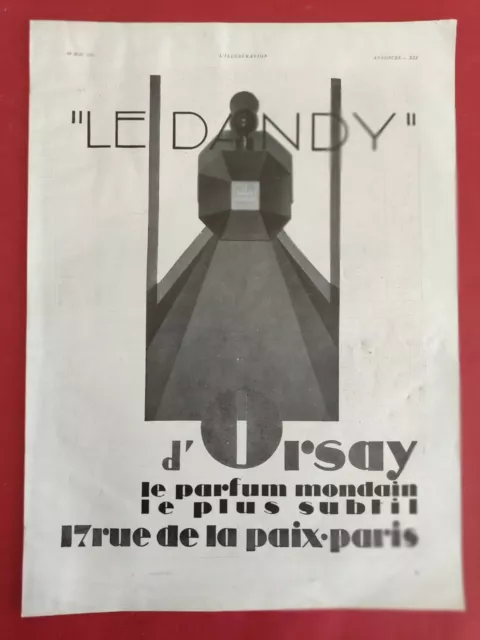 Publicité de presse: 1931 - Parfum d'ORSAY Le Dandy  & Fusil DARNE - BAS GUI