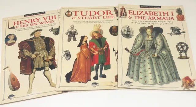 3 Tudor/Elizabethan/Stuart Study Books Henry VIII Wives 16th 17th century p/b LN