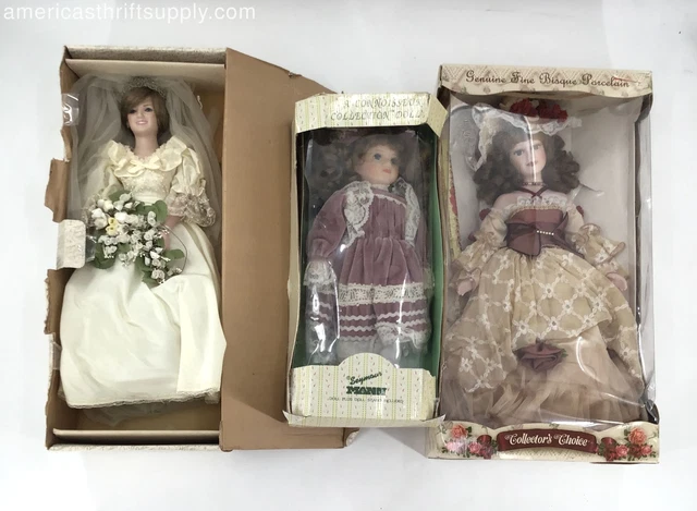 Franklin Heirloom, & Seymour Vintage Porcelain Statue Bisque Doll Lot Of 3