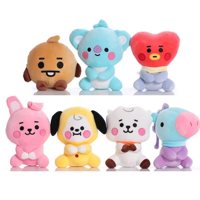 Kpop BTS BT21 Plush Keychain Doll Keyring CHIMMY COOKY RJ Stuffed Toy