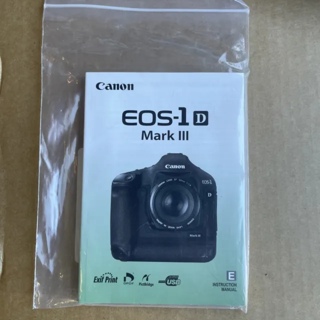 New Canon EOS 1D Mark III Instructions Manual English Original