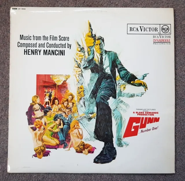 HENRY MANCINI, GUNN, Original  Movie Soundtrack 1967 LP Album, Vinyl Is In NM