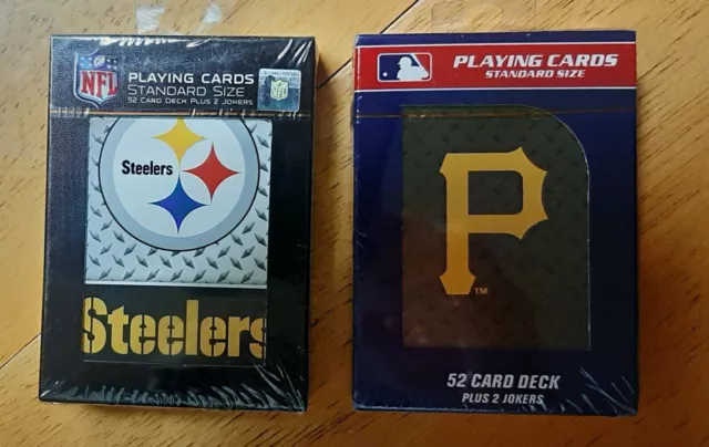 NWT NFL Pittsburgh STEELERS and/or Pittsburgh PIRATES Standard Size PLAYING CARD