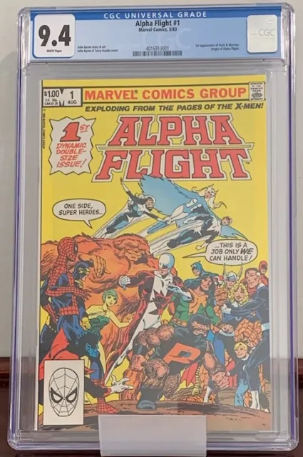 Alpha Flight #1 (1983) CGC 9.4 white pages KEY 1st Puck+others, team origin