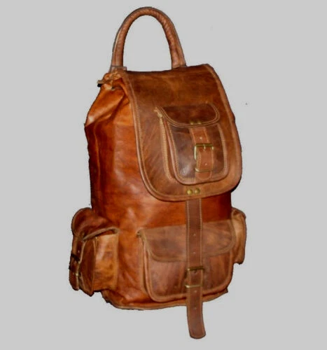 Vintage Sac à Dos Cuir Femme Messager Marron Épaule pour Ordinateur Portable