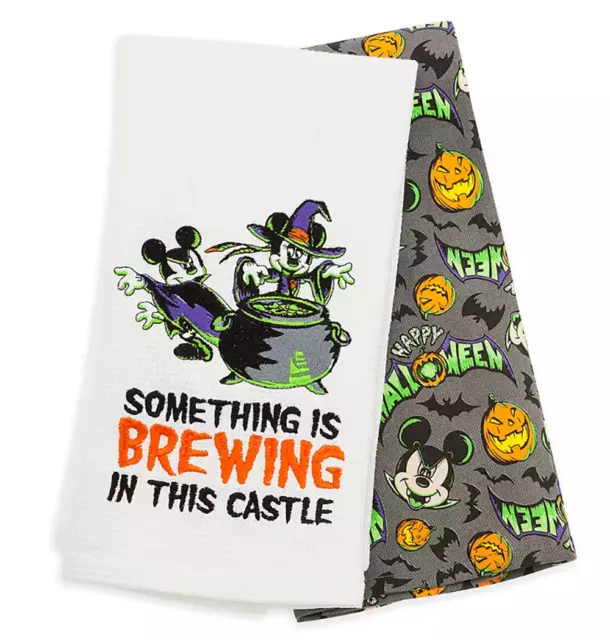 Disney Parks Mickey and Minnie Mouse Halloween Kitchen Towel Set