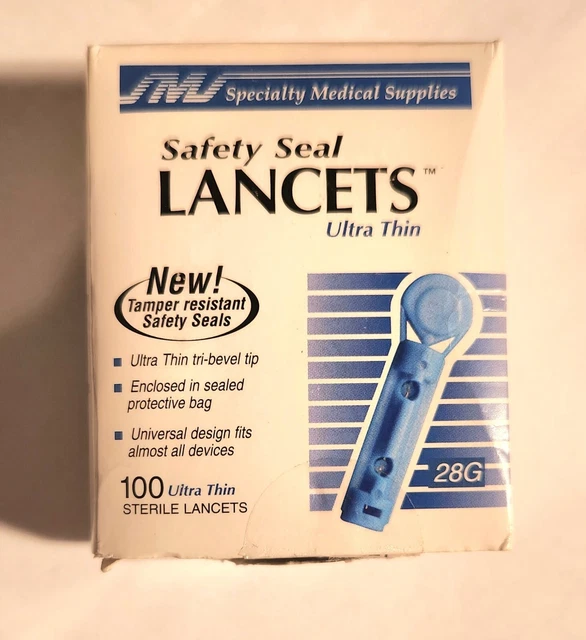 Sello de seguridad lancetas torcedoras 28G SUMINISTROS MÉDICOS ESPECIALES 100 quilates 02/16