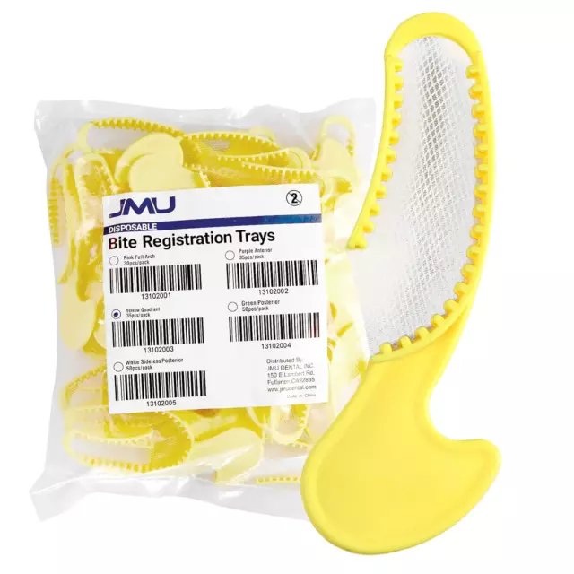 JMU Bite Registration Trays (Quadrant), Disposable Dental Impression Trays, 35