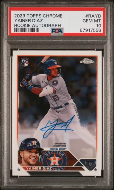 2023 Topps Chrome Rookie Yainer Diaz #RA-YD PSA 10 GEM MT Rookie Auto RC