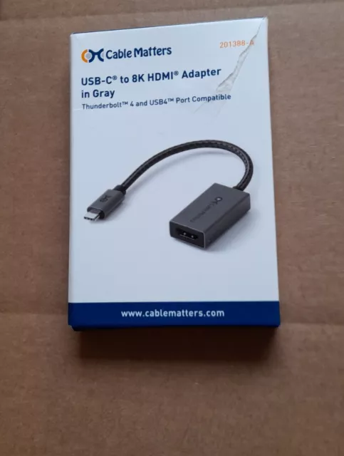 Cable Matters 48Gbps USB C to HDMI 2.1 Adapter Supporting 4K 120 Hz/8K 60 Hz HDR